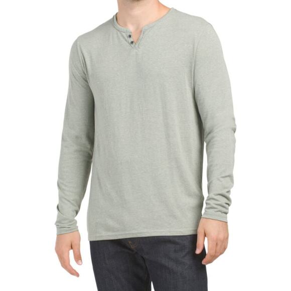 New! Lucky Brand Men's Venice Burnout 2 Button Long Sleeve T-Shirt Top - Picture 1 of 5